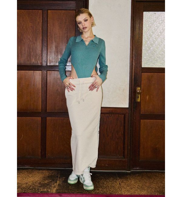 EVRIS「サイドロゴラインスウェットロングスカート【セットアップ着用可能】」|スカート|