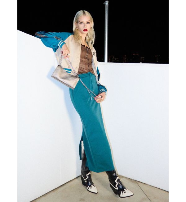 EVRIS「サイドロゴラインスウェットロングスカート【セットアップ着用可能】」|スカート|