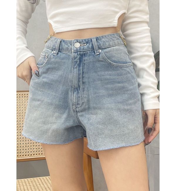 EVRIS「BASICデニムショートパンツ」|デニム|ブルー