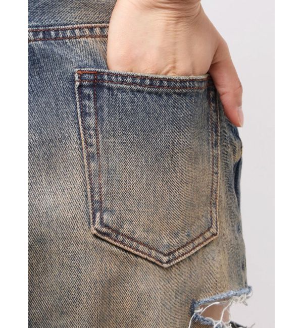 EVRIS「カットアウトワイドデニムパンツ」|デニム|