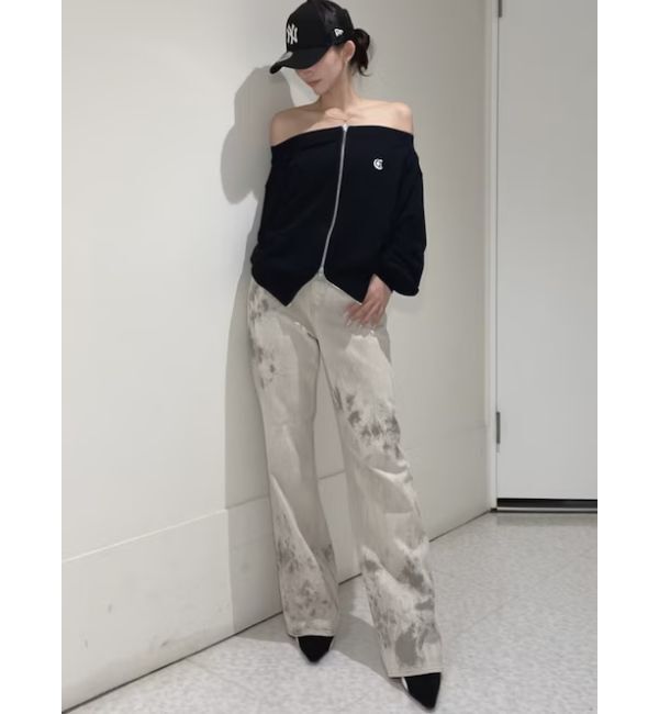 EVRIS「マーブルワイドデニムパンツ」|デニム|