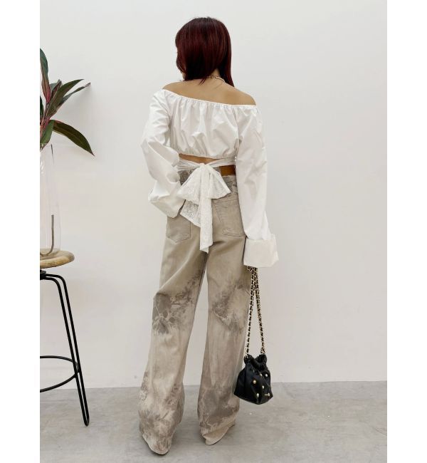 EVRIS「マーブルワイドデニムパンツ」|デニム|