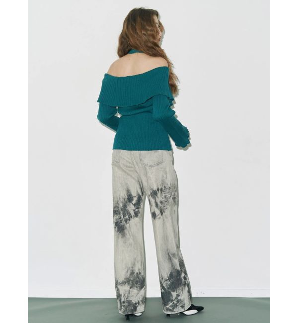 EVRIS「マーブルワイドデニムパンツ」|デニム|