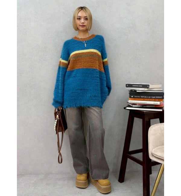 EVRIS「マフラーSETシャギーニットトップス」|ニット・セーター|