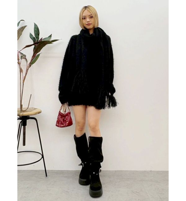 EVRIS「マフラーSETシャギーニットトップス」|ニット・セーター|