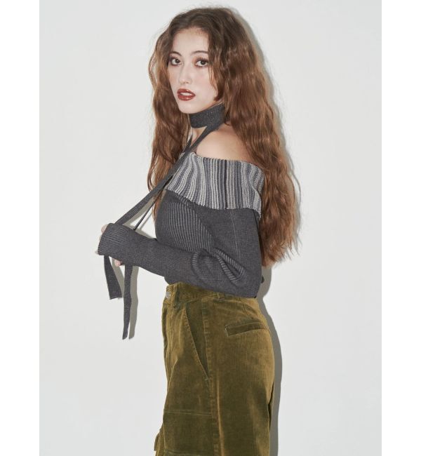 EVRIS「チョーカーSETオフショルニットトップス」|ニット・セーター|
