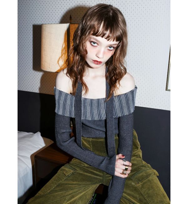 EVRIS「チョーカーSETオフショルニットトップス」|ニット・セーター|