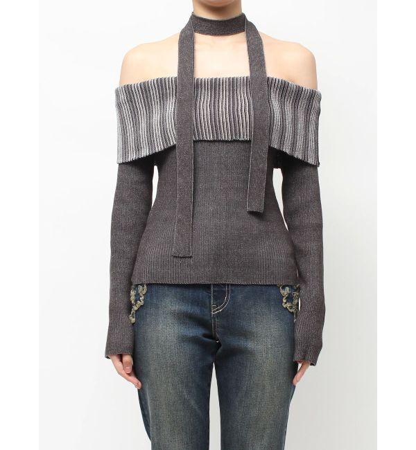 EVRIS「チョーカーSETオフショルニットトップス」|ニット・セーター|