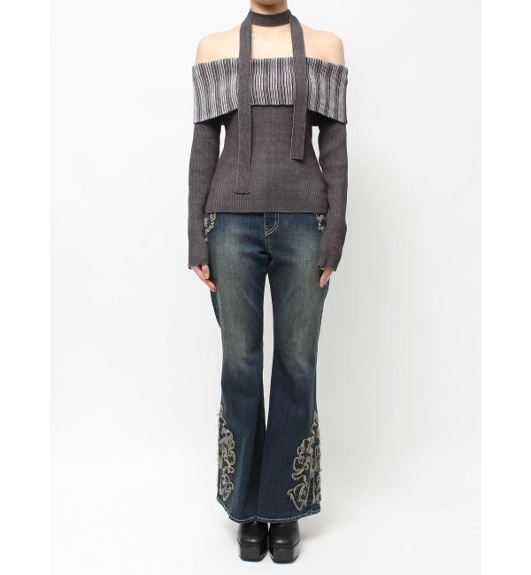 EVRIS「チョーカーSETオフショルニットトップス」|ニット・セーター|