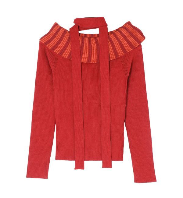 EVRIS「チョーカーSETオフショルニットトップス」|ニット・セーター|