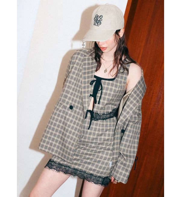 EVRIS「レースアップリボンビスチェ【セットアップ着用可能】」|タンクトップ|