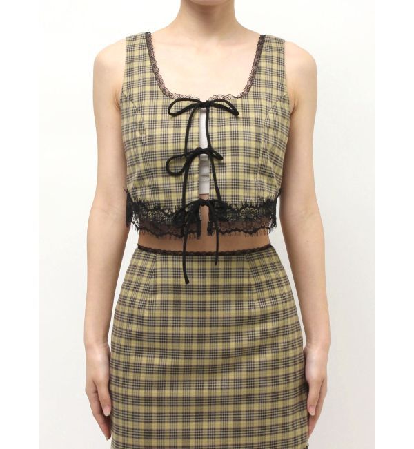 EVRIS「レースアップリボンビスチェ【セットアップ着用可能】」|タンクトップ|