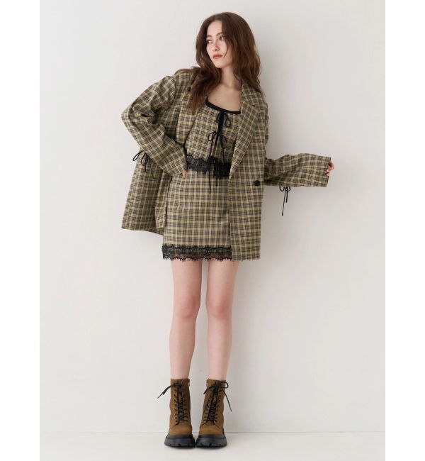 EVRIS「レースアップリボンビスチェ【セットアップ着用可能】」|タンクトップ|