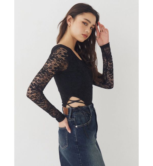 EVRIS「レースアップボディースーツ」|Tシャツ・カットソー|