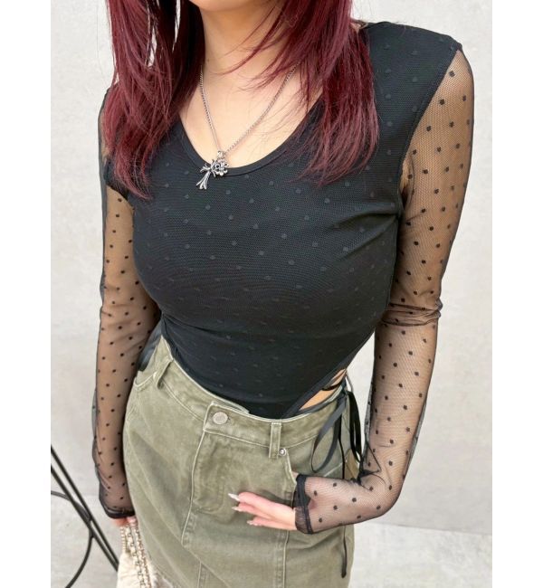 EVRIS「レースアップボディースーツ」|Tシャツ・カットソー|