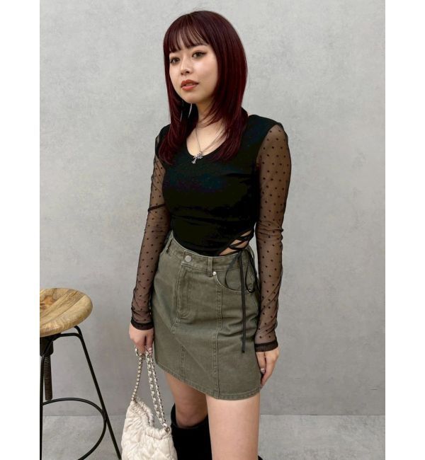 EVRIS「レースアップボディースーツ」|Tシャツ・カットソー|