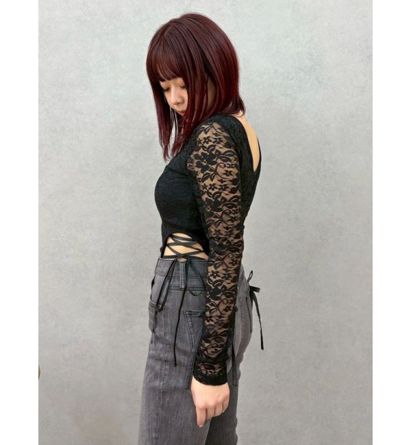 EVRIS「レースアップボディースーツ」|Tシャツ・カットソー|