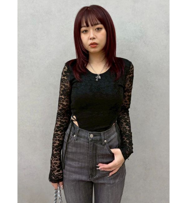 EVRIS「レースアップボディースーツ」|Tシャツ・カットソー|