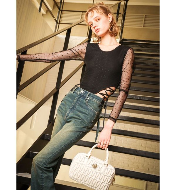 EVRIS「レースアップボディースーツ」|Tシャツ・カットソー|