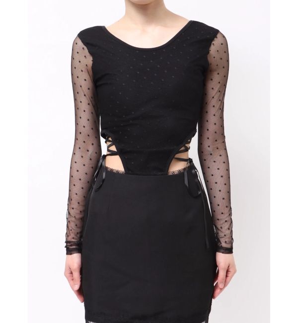 EVRIS「レースアップボディースーツ」|Tシャツ・カットソー|