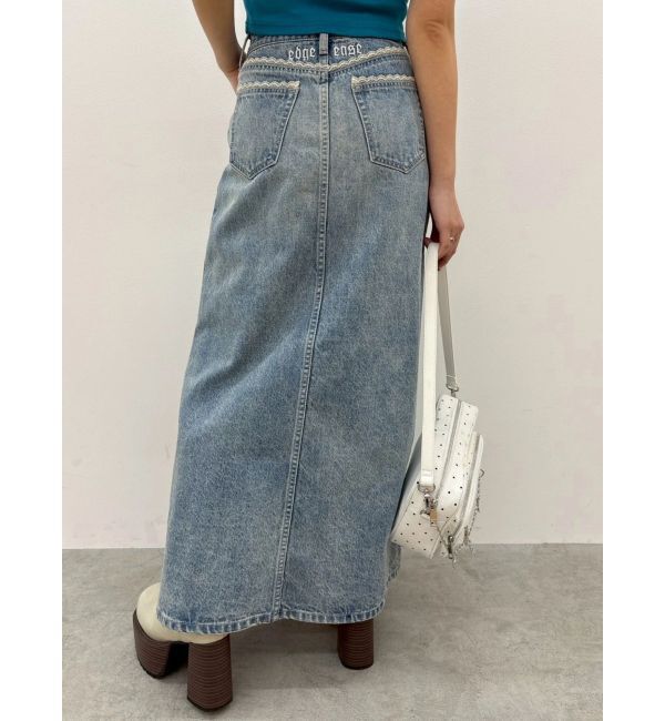 EVRIS「レースグラフィックロングデニムスカート」|スカート|