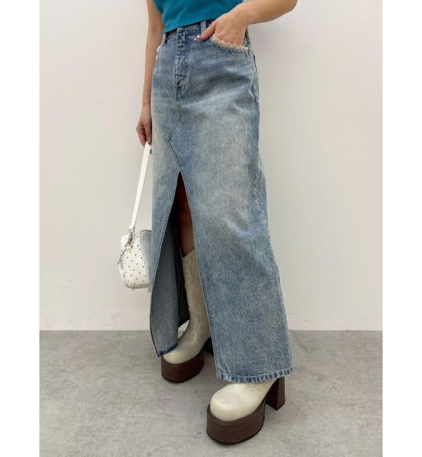 EVRIS「レースグラフィックロングデニムスカート」|スカート|