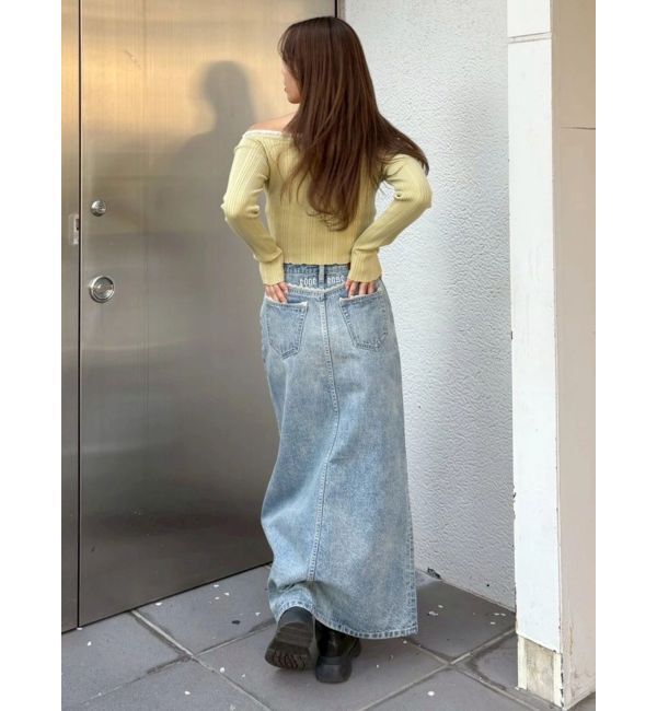 EVRIS「レースグラフィックロングデニムスカート」|スカート|