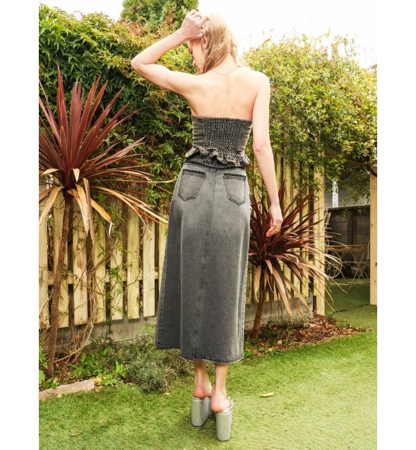 EVRIS「レースグラフィックロングデニムスカート」|スカート|