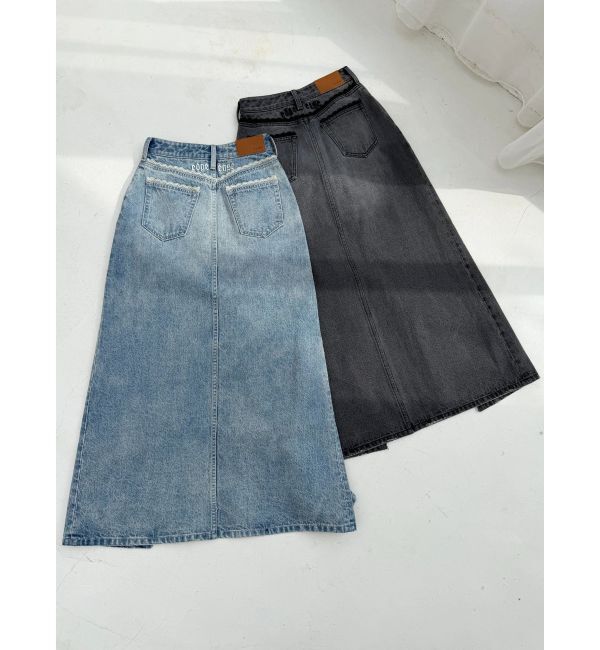 EVRIS「レースグラフィックロングデニムスカート」|スカート|