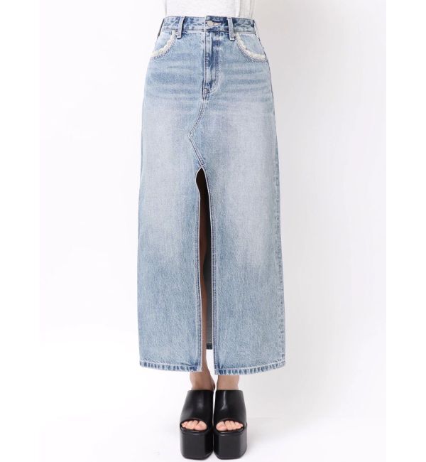 EVRIS「レースグラフィックロングデニムスカート」|スカート|