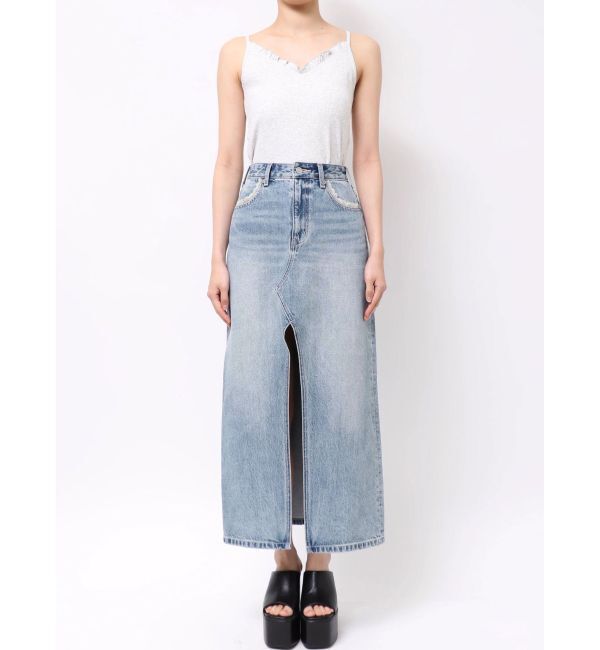 EVRIS「レースグラフィックロングデニムスカート」|スカート|