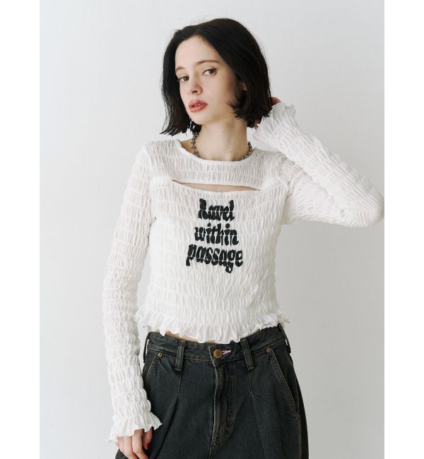 jouetie「カットアウトシャーリングトップス」|Tシャツ・カットソー|