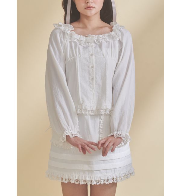 merry jenny「sugar square blouse」|シャツ・ブラウス|オフホワイト