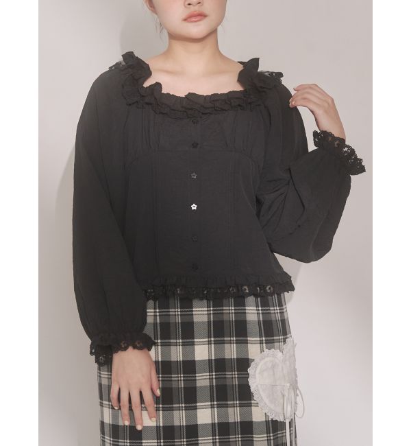 merry jenny「sugar square blouse」|シャツ・ブラウス|ブラック