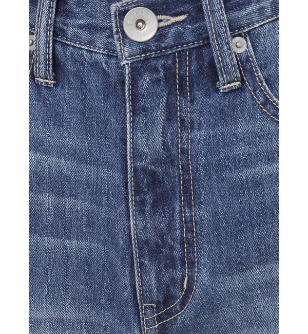 GYDA「ハイウエストThighs cutデザインダメージワイドデニムパンツ」|デニム|