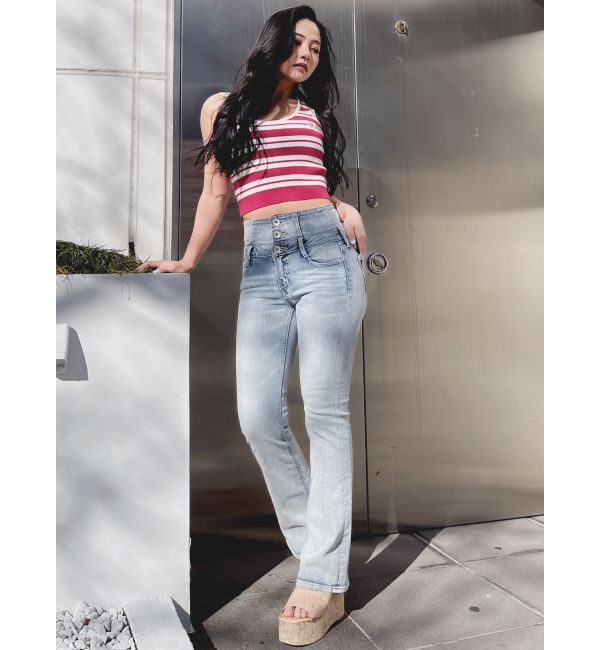 GYDA「ボーダーノースリPOLOニットトップス」|ニット・セーター|