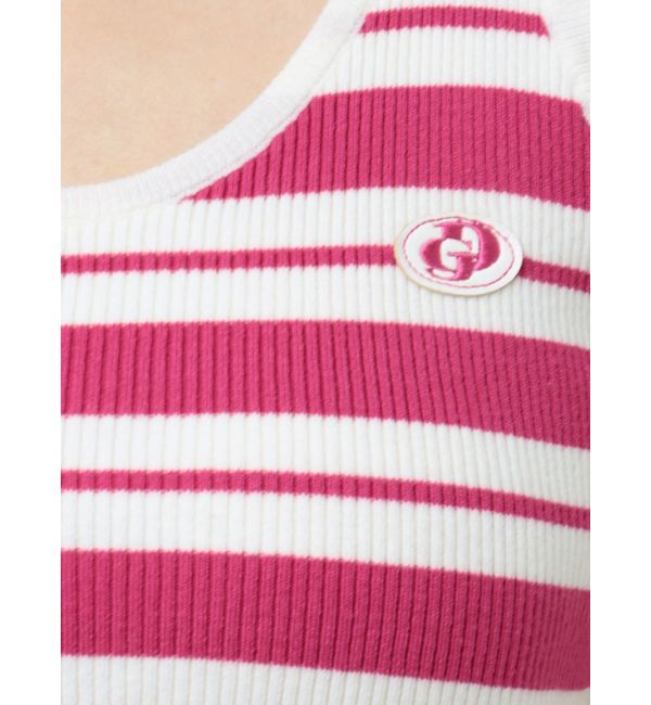 GYDA「ボーダーノースリPOLOニットトップス」|ニット・セーター|