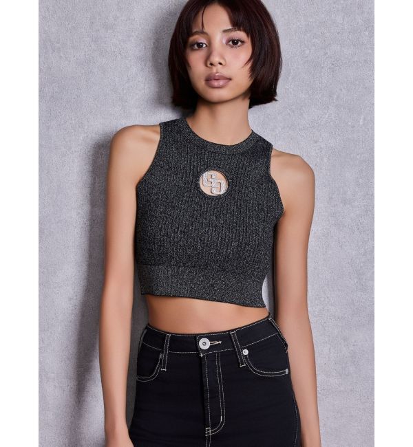 GYDA「GG bijou MOLDラメアメスリニットトップス」|ニット・セーター|ブラック