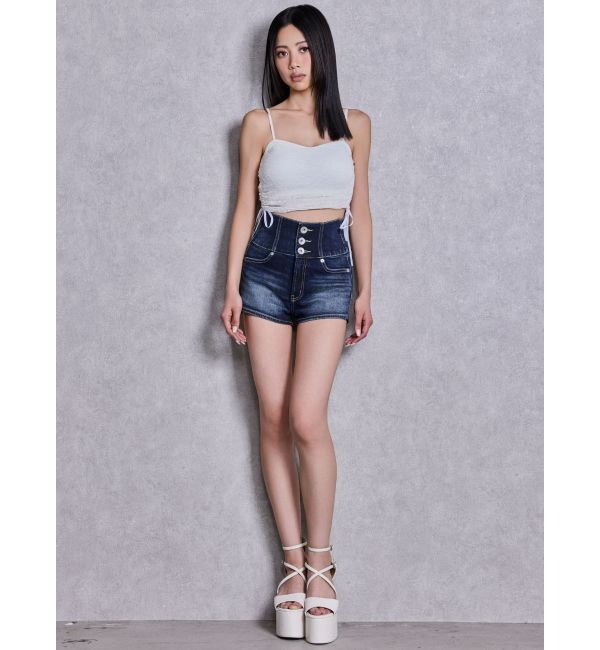 GYDA「サイドギャザーレースビスチェ」|キャミソール|