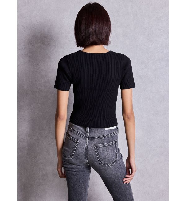 GYDA「symmetry GYDAプレートハーフスリーブニットTOPS」|ニット・セーター|