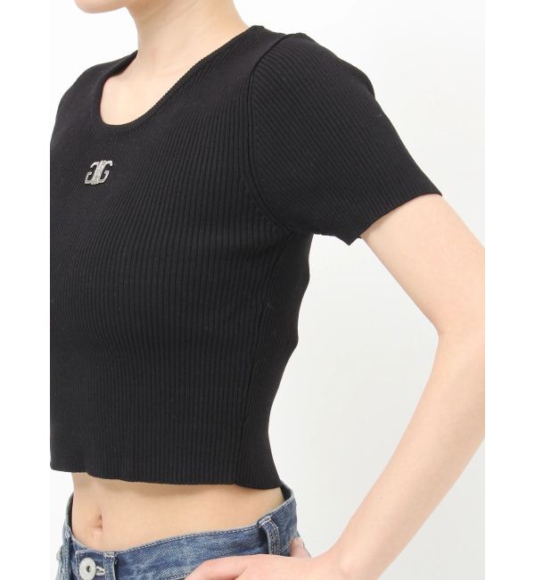 GYDA「symmetry GYDAプレートハーフスリーブニットTOPS」|ニット・セーター|