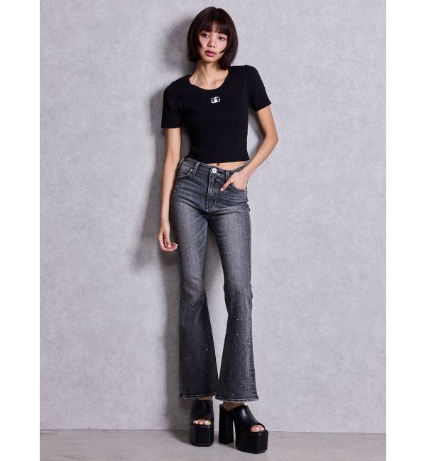 GYDA「symmetry GYDAプレートハーフスリーブニットTOPS」|ニット・セーター|