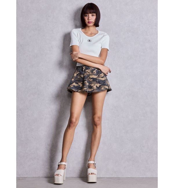 GYDA「symmetry GYDAプレートハーフスリーブニットTOPS」|ニット・セーター|