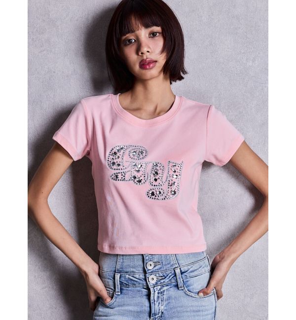 GYDA「gy bijou Tシャツ」|Tシャツ・カットソー|ピンク