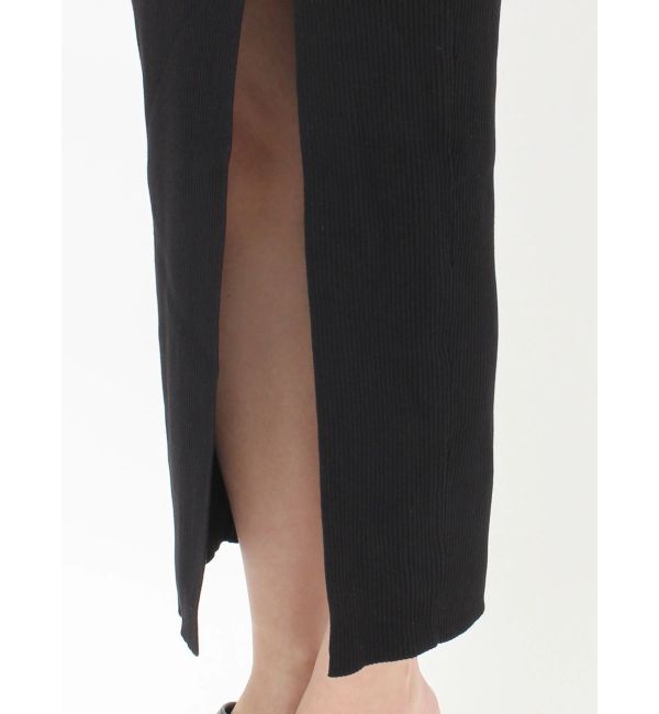 GYDA「Symmetry GYDA プレートハーフスリーブロングニットワンピース」|ワンピース|