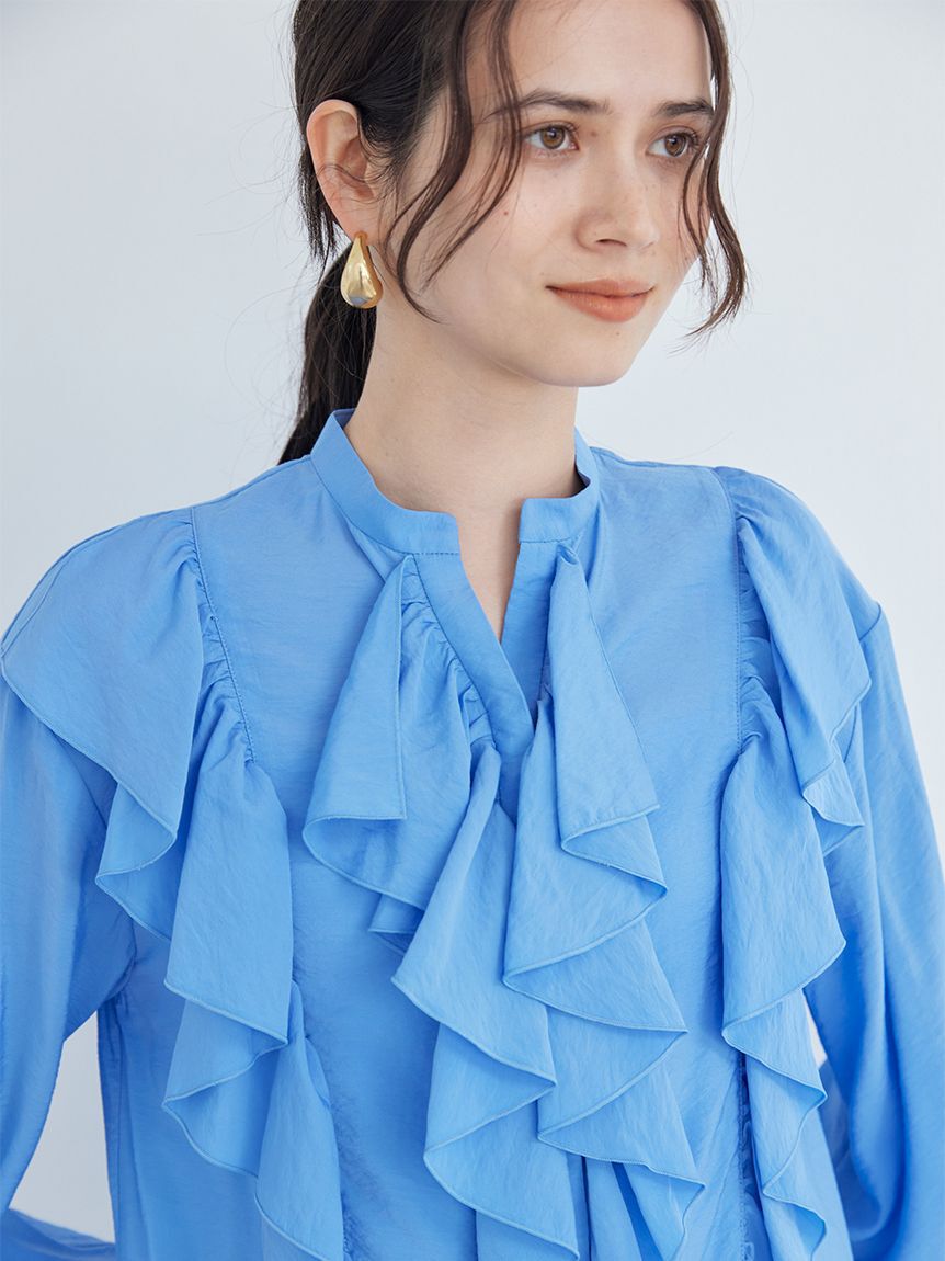 Mila Owen「フレアスリーブスキッパーラッフルブラウス」|シャツ・ブラウス|