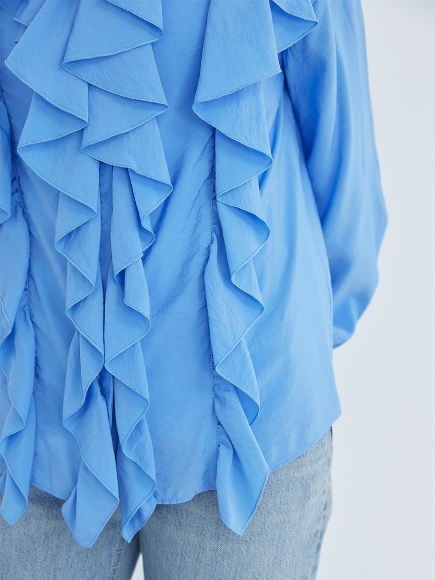 Mila Owen「フレアスリーブスキッパーラッフルブラウス」|シャツ・ブラウス|