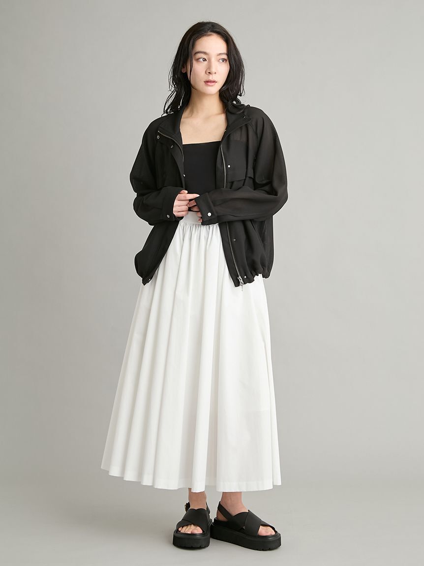 Mila Owen「裾ドロストメッシュジップブルゾン」|ブルゾン・スタジャン|