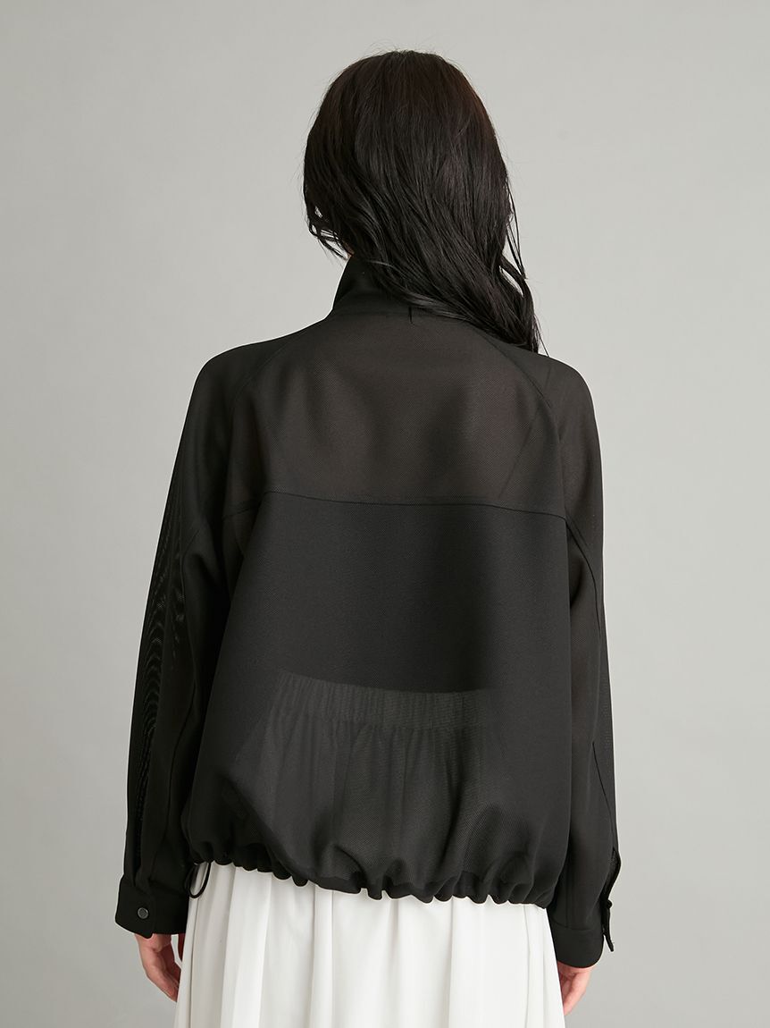 Mila Owen「裾ドロストメッシュジップブルゾン」|ブルゾン・スタジャン|