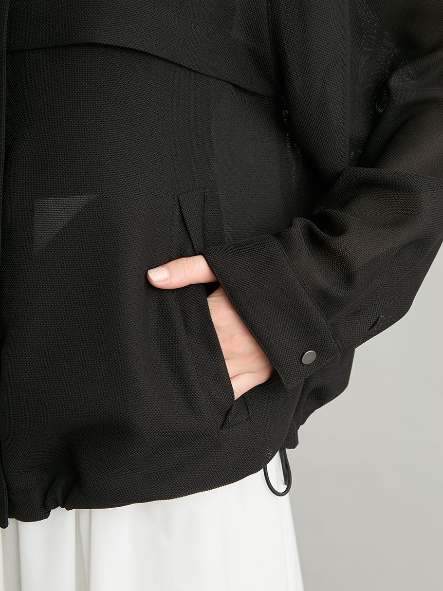 Mila Owen「裾ドロストメッシュジップブルゾン」|ブルゾン・スタジャン|